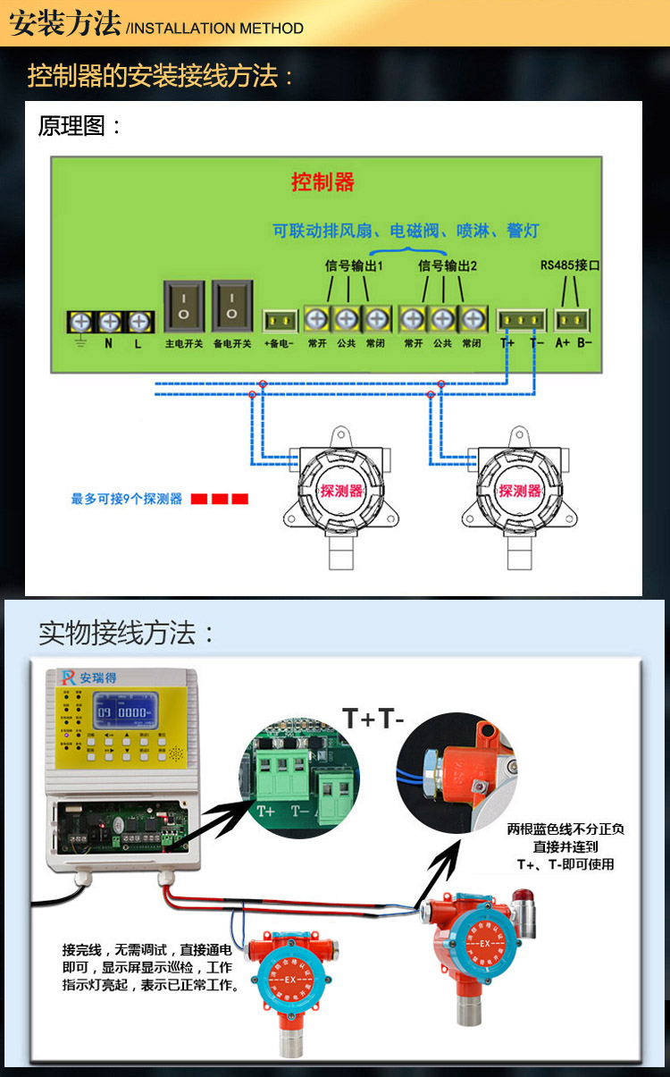 甲烷氣體報(bào)警器安裝方法